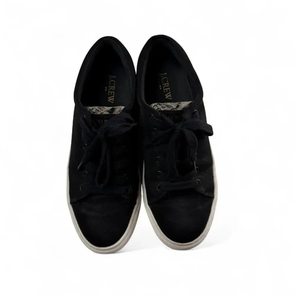 Blokecore J. Crew Road Trip Sneakers – Black Faux Suede‎ Snake Accent – Size 7